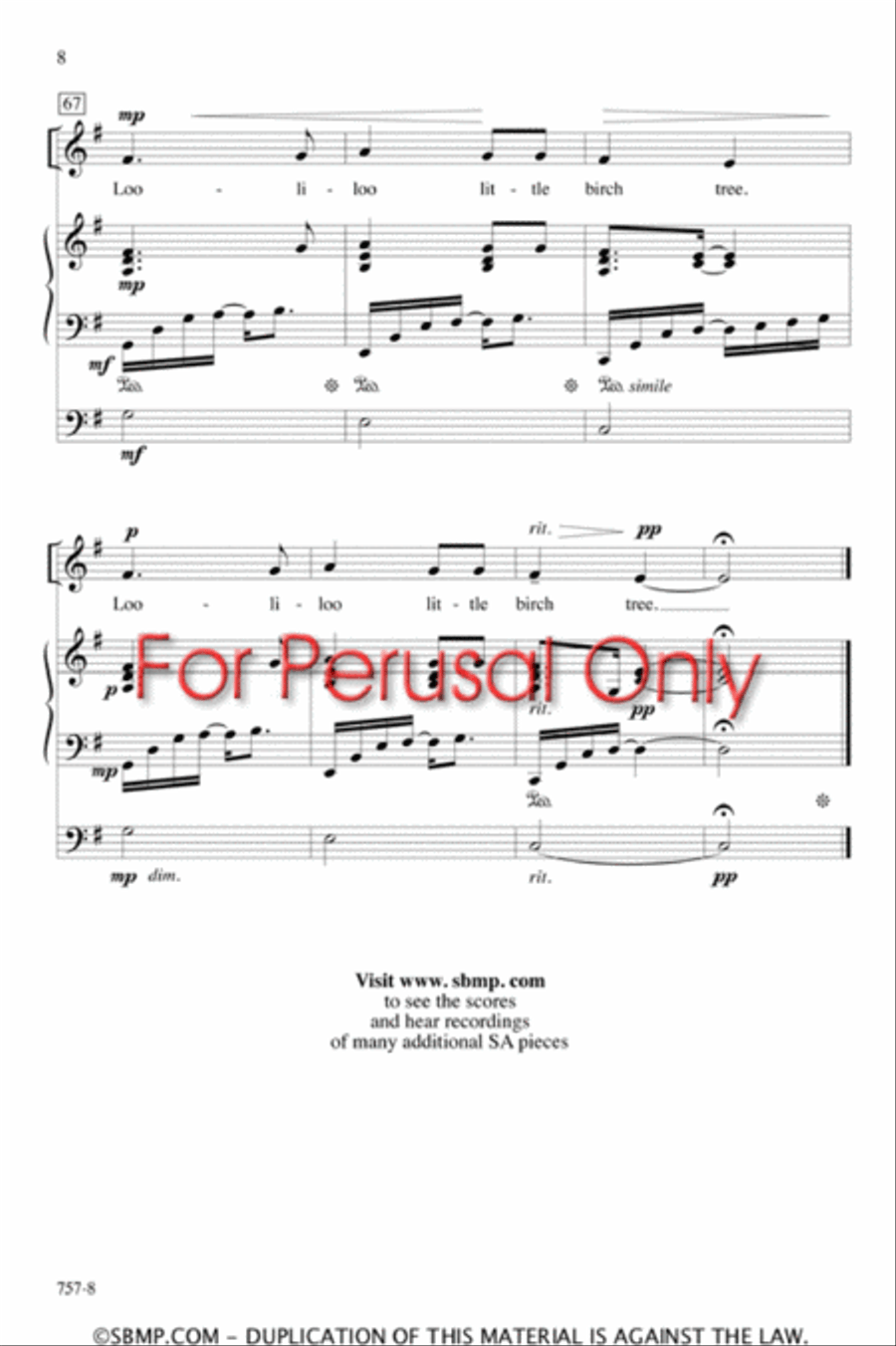 Little Birch Tree - SA Octavo SA scores gallery preview page 7
