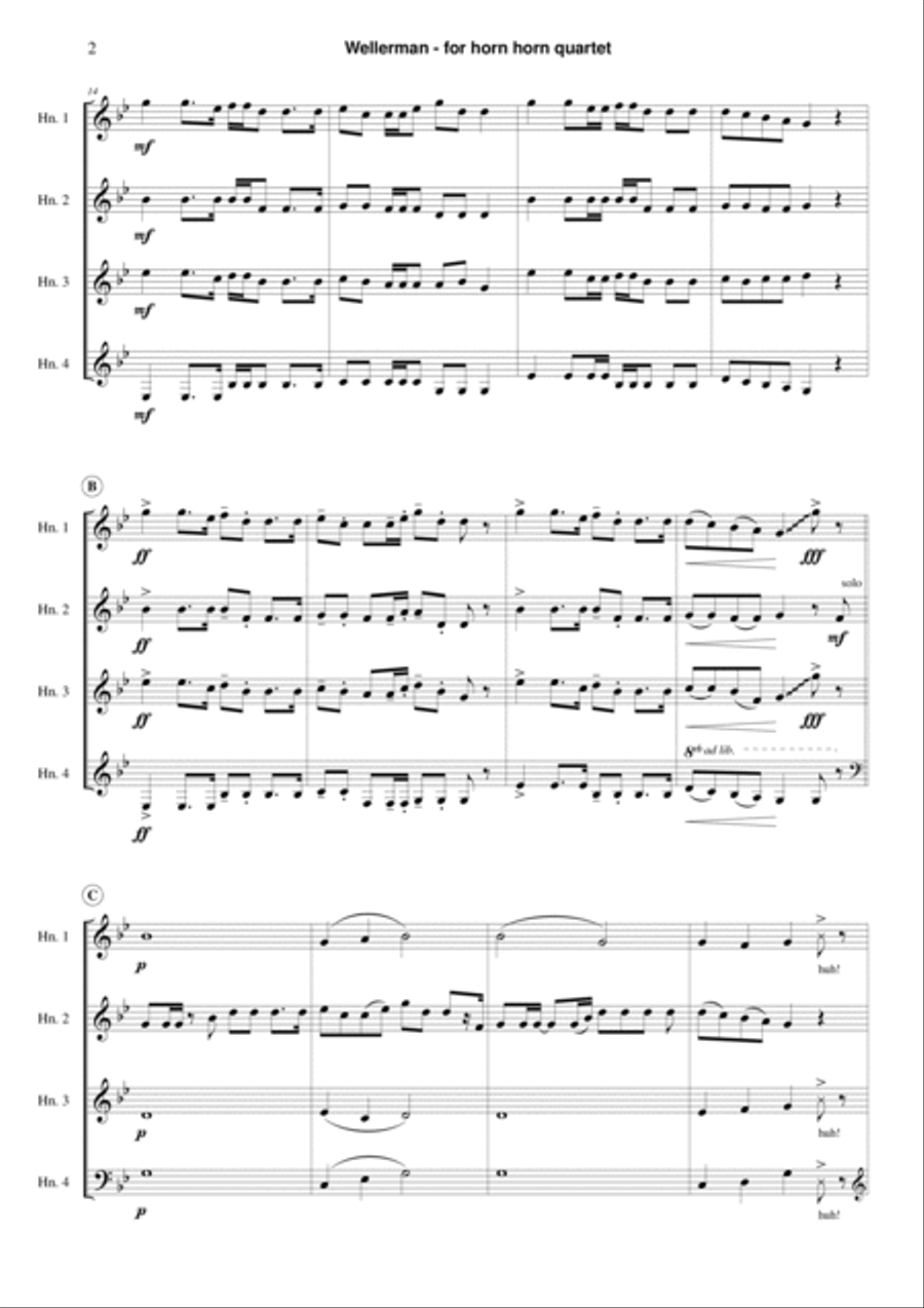 Wellerman Wellerman Brass Quartet scores gallery preview page 2