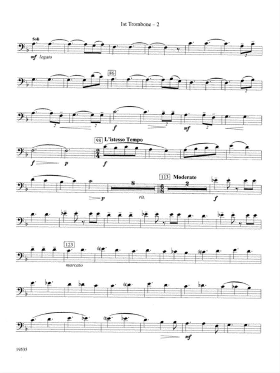Fantasy on an African-American Spiritual: 1st Trombone Concert Band scores gallery preview page 2