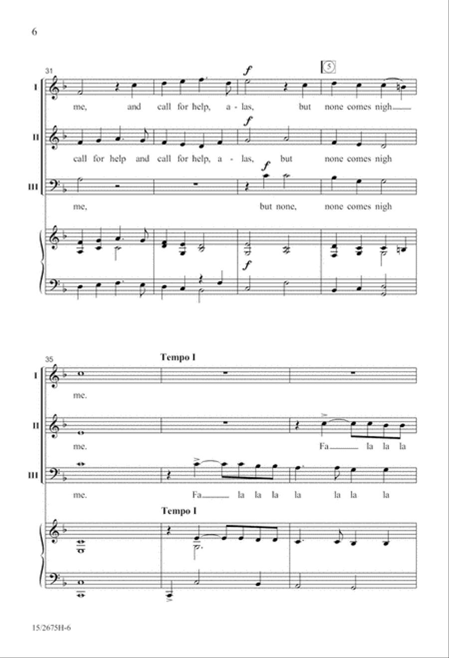 Fire, Fire, My Heart 4-Part scores gallery preview page 7