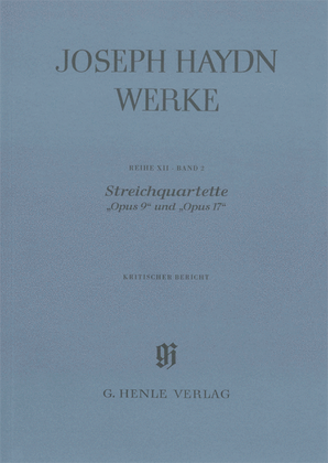 Book cover for String Quartets, Op. 9 and Op. 17