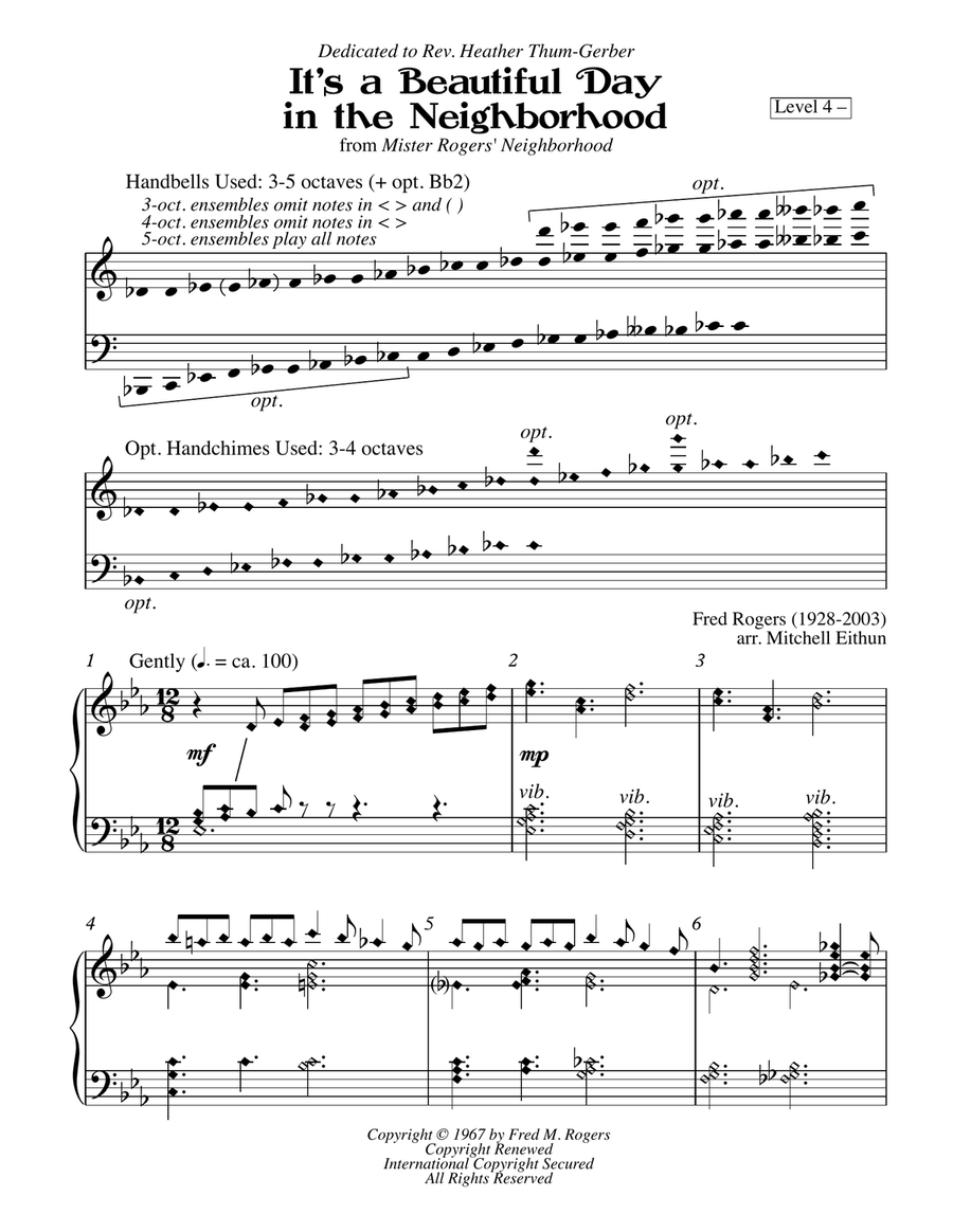 Won't You Be My Neighbor? (It's A Beautiful Day In The Neighborhood) Handbell Choir scores gallery preview page 1