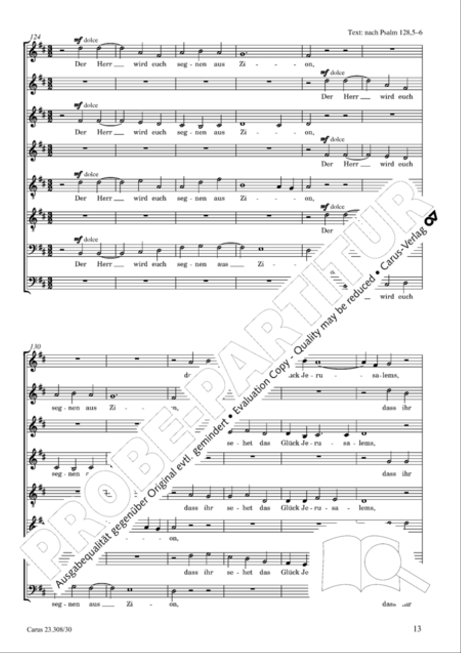 Blessed are all those who fear God (Wohl dem, der den Herren furchtet) SSAATTBB scores gallery preview page 14