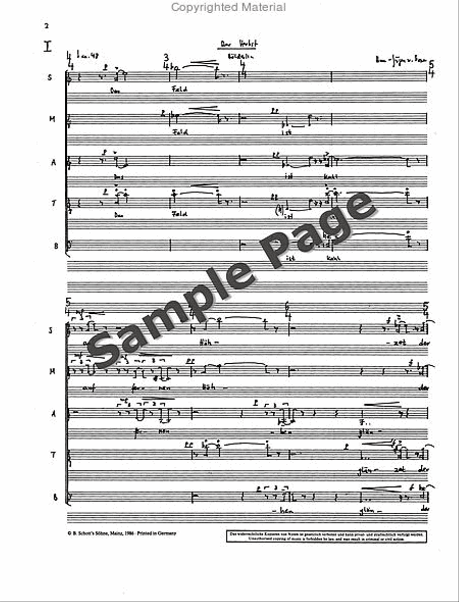Madrigals 4 From Werther Opera SSATB scores gallery preview page 3