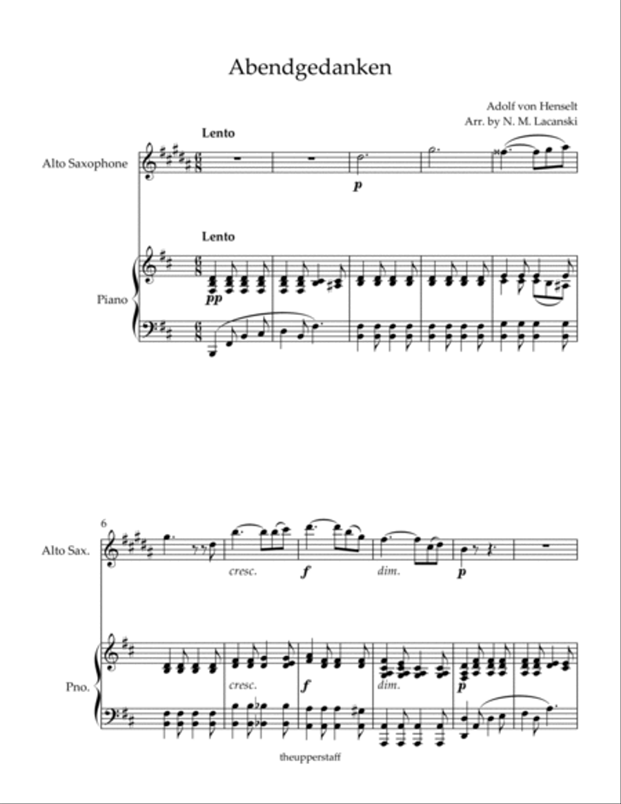 Abendgedanken Alto Saxophone scores gallery preview page 2
