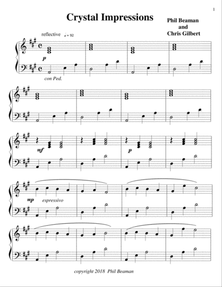 Crystal Impressions - piano solo Piano Solo scores gallery preview page 1