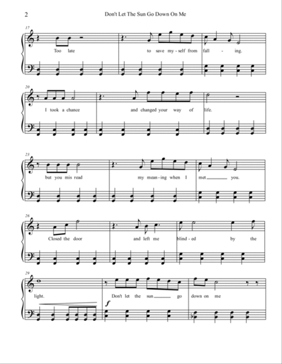 Don't Let The Sun Go Down On Me Small Ensemble scores gallery preview page 2