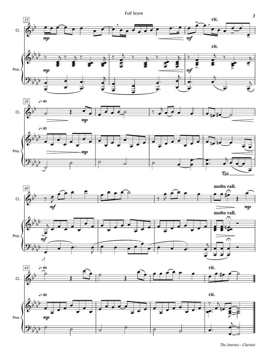 The Journey [Clarinet & Piano] Chamber Music scores gallery preview page 4