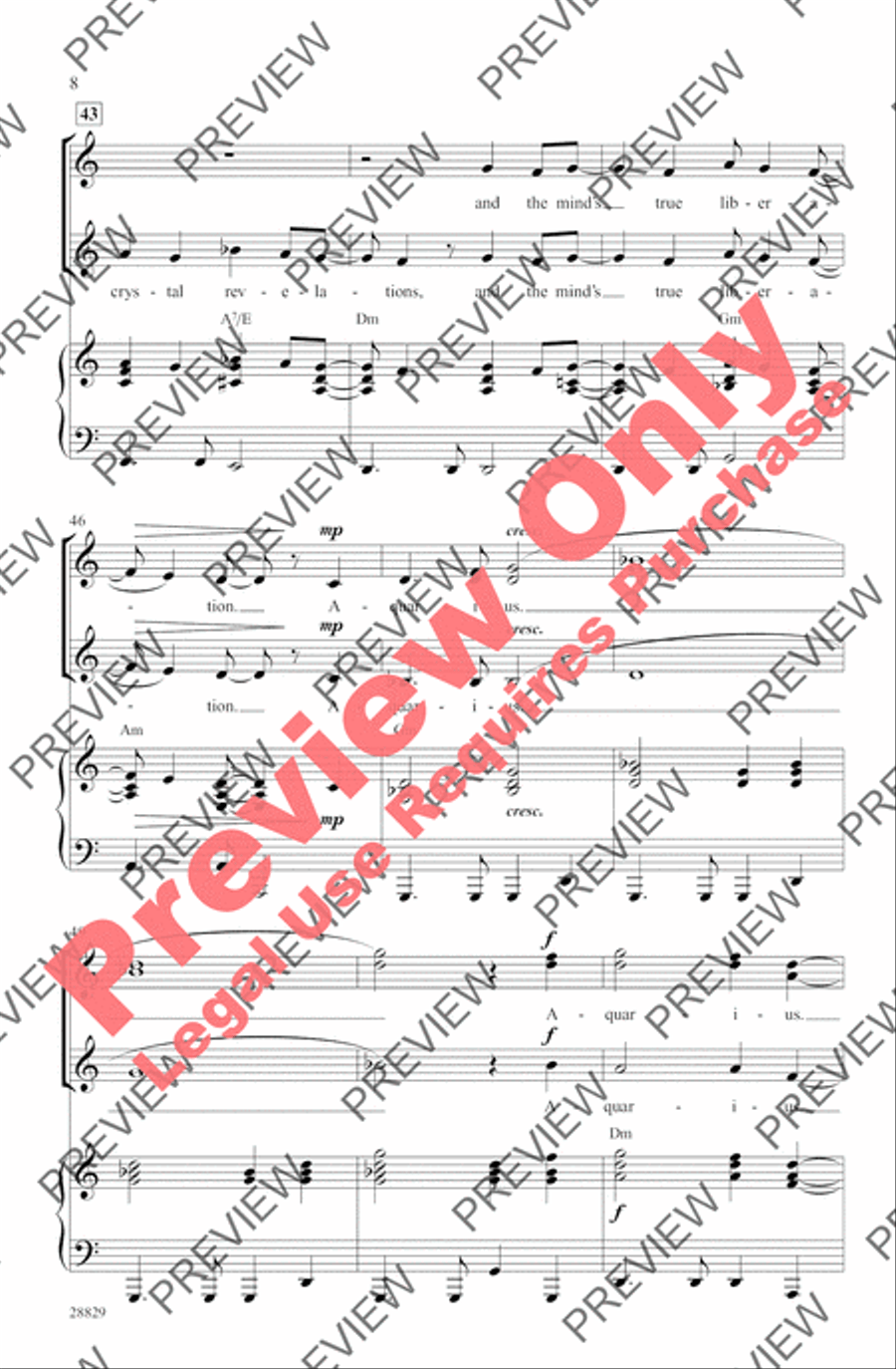 Aquarius / Let the Sunshine In Women's Choir scores gallery preview page 7