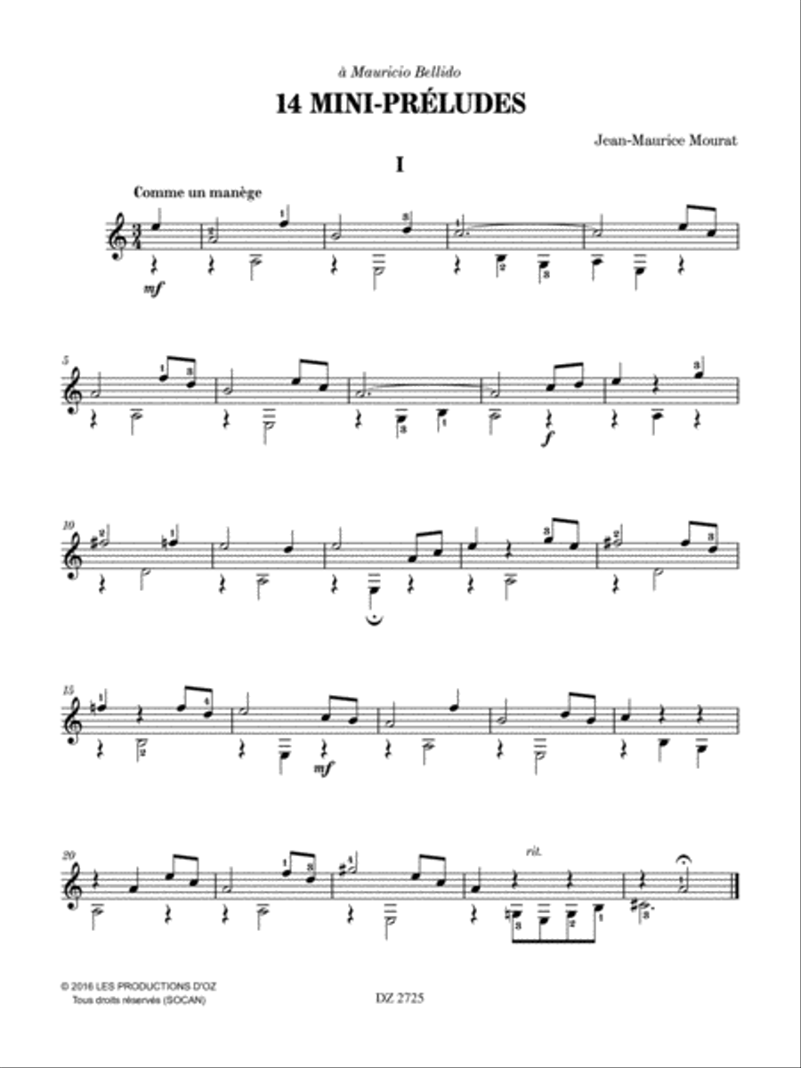 14 Mini-préludes Classical Guitar scores gallery preview page 3