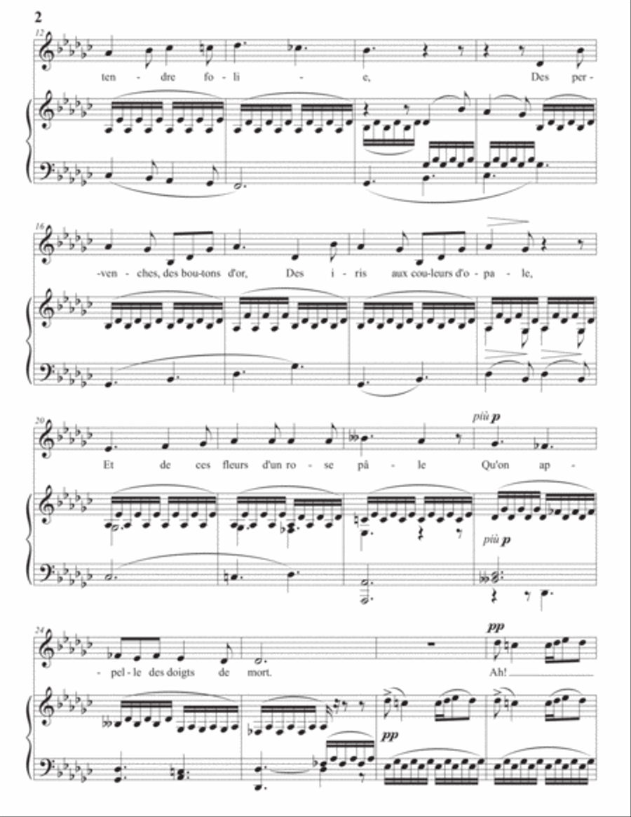 BERLIOZ: La mort d'Ophélie, Op. 18 no. 2 (transposed to G-flat major) Voice scores gallery preview page 3