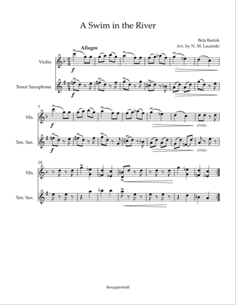 A Swim in the River A Swim in the River Tenor Saxophone scores gallery preview page 2