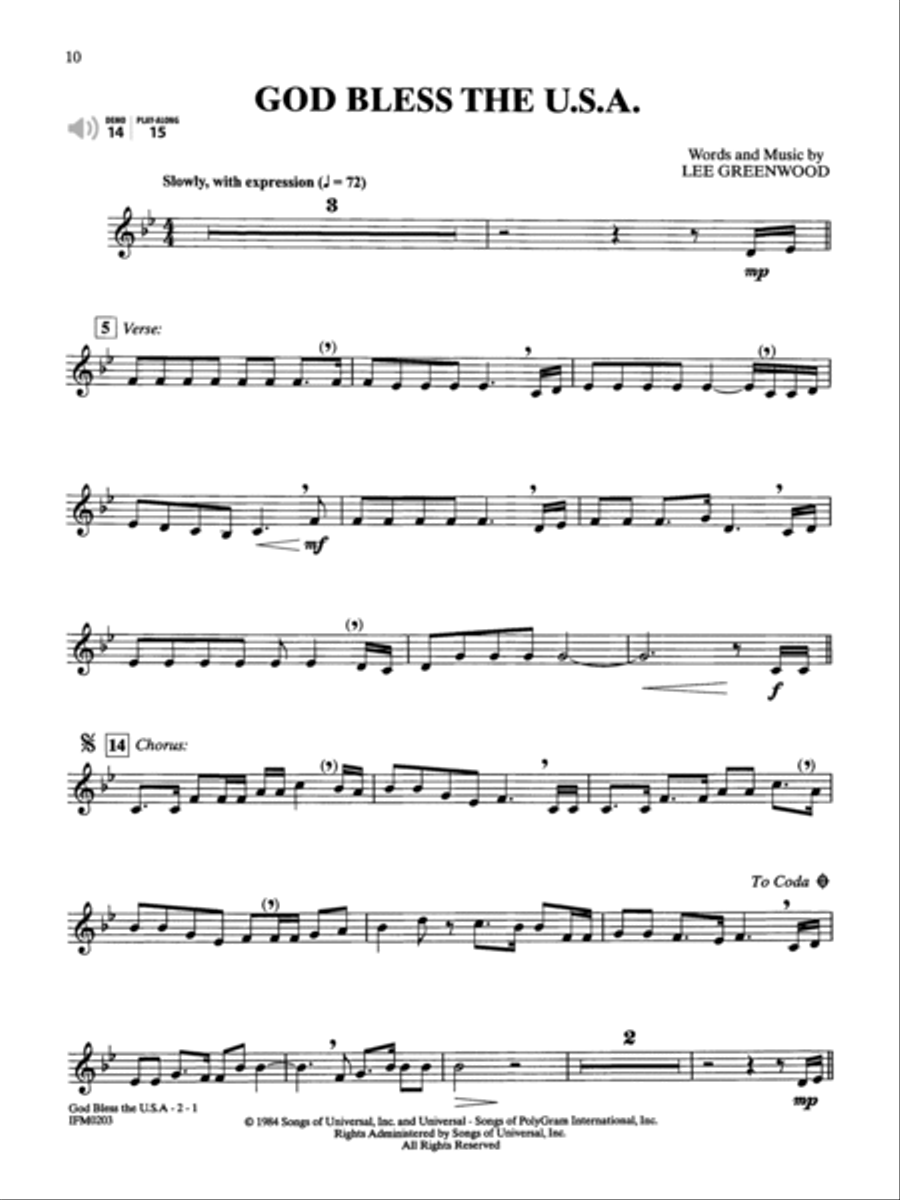 Patriotic Instrumental Solos Clarinet scores gallery preview page 3