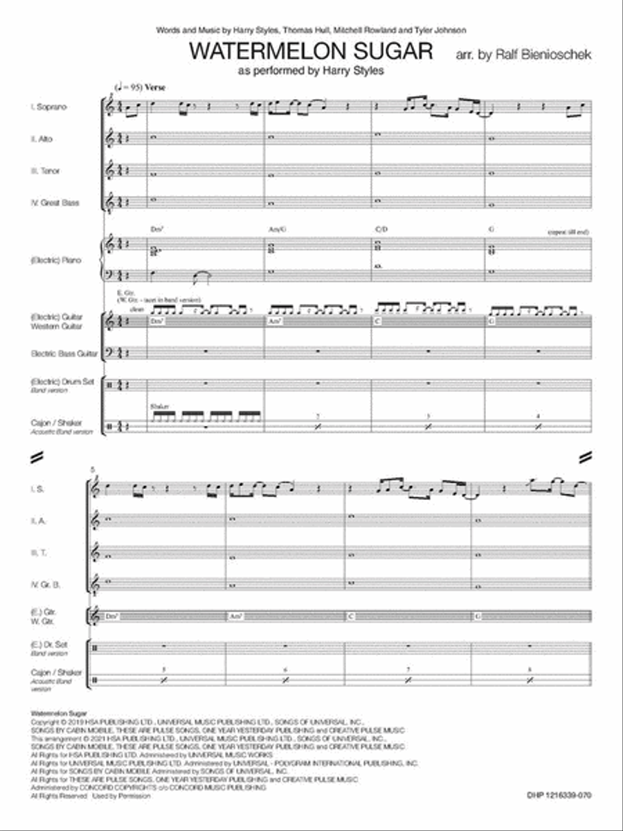 Watermelon Sugar Guitar Ensemble scores gallery preview page 3