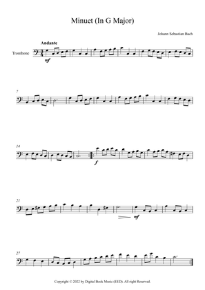 Book cover for Minuet (In G Major) - Johann Sebastian Bach (Trombone)