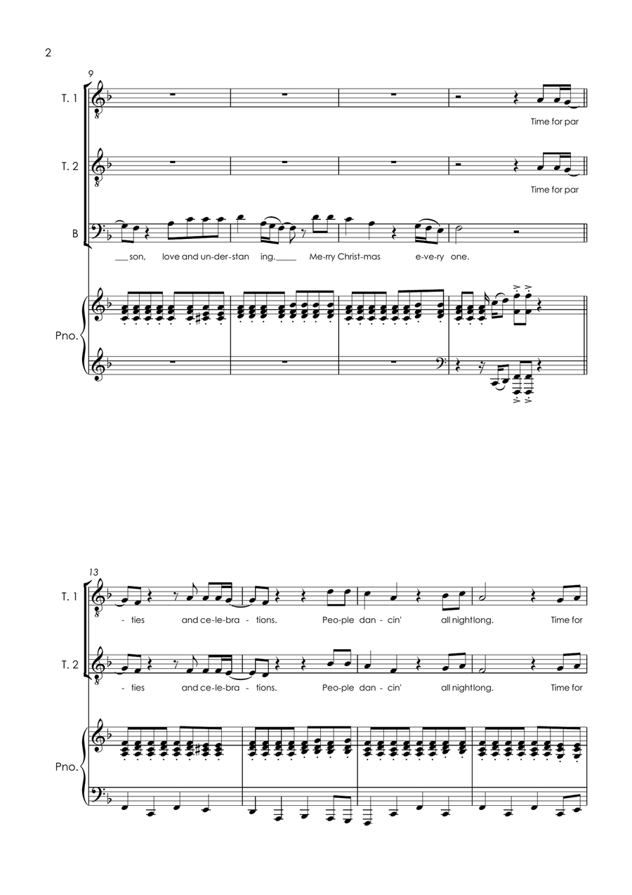 Medley: Merry Christmas Everyone with Little Drummer Boy/peace On Earth and Step Into Christmas Small Ensemble scores gallery preview page 4