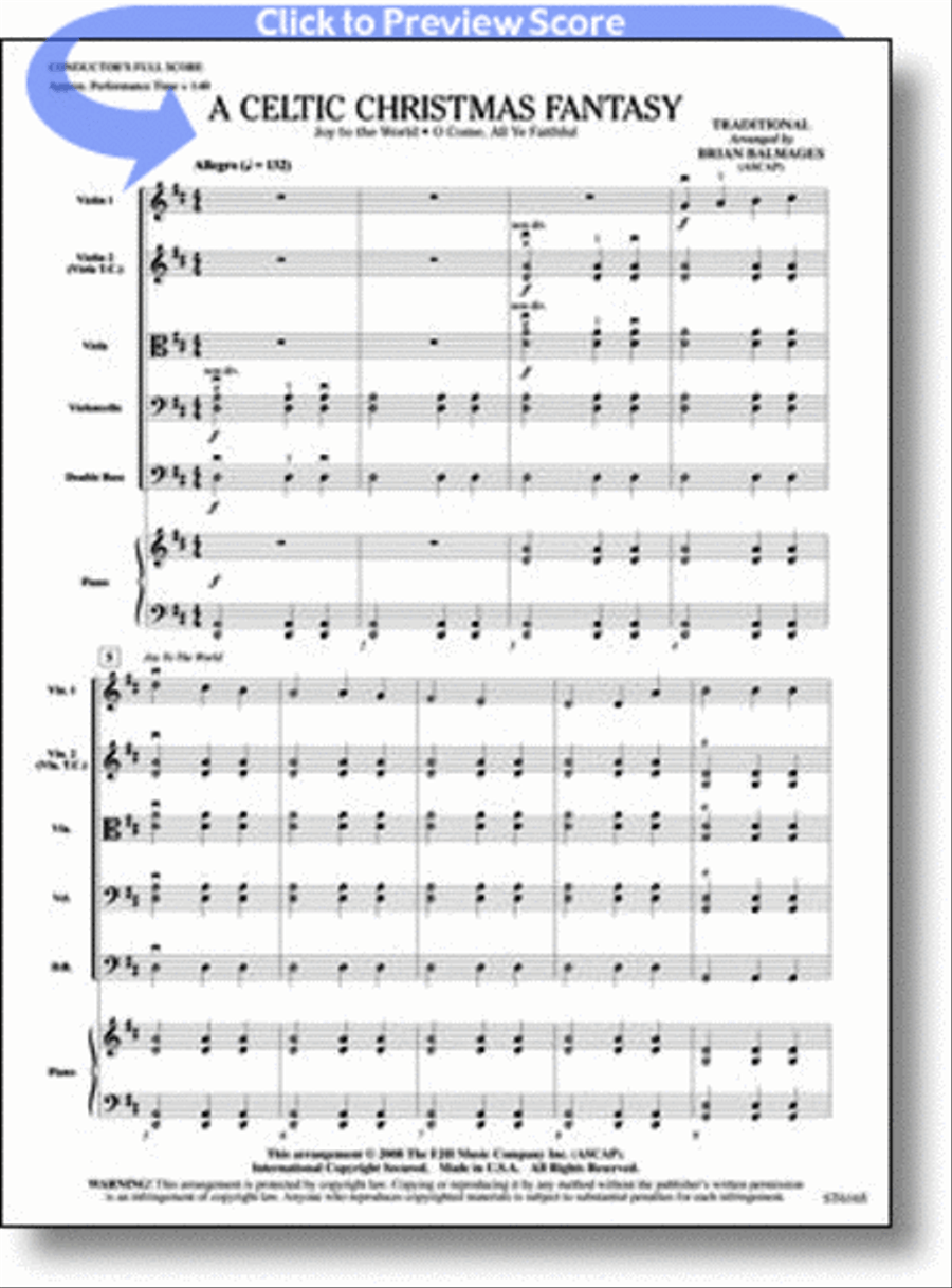 A Celtic Christmas Fantasy String Orchestra scores gallery preview page 1