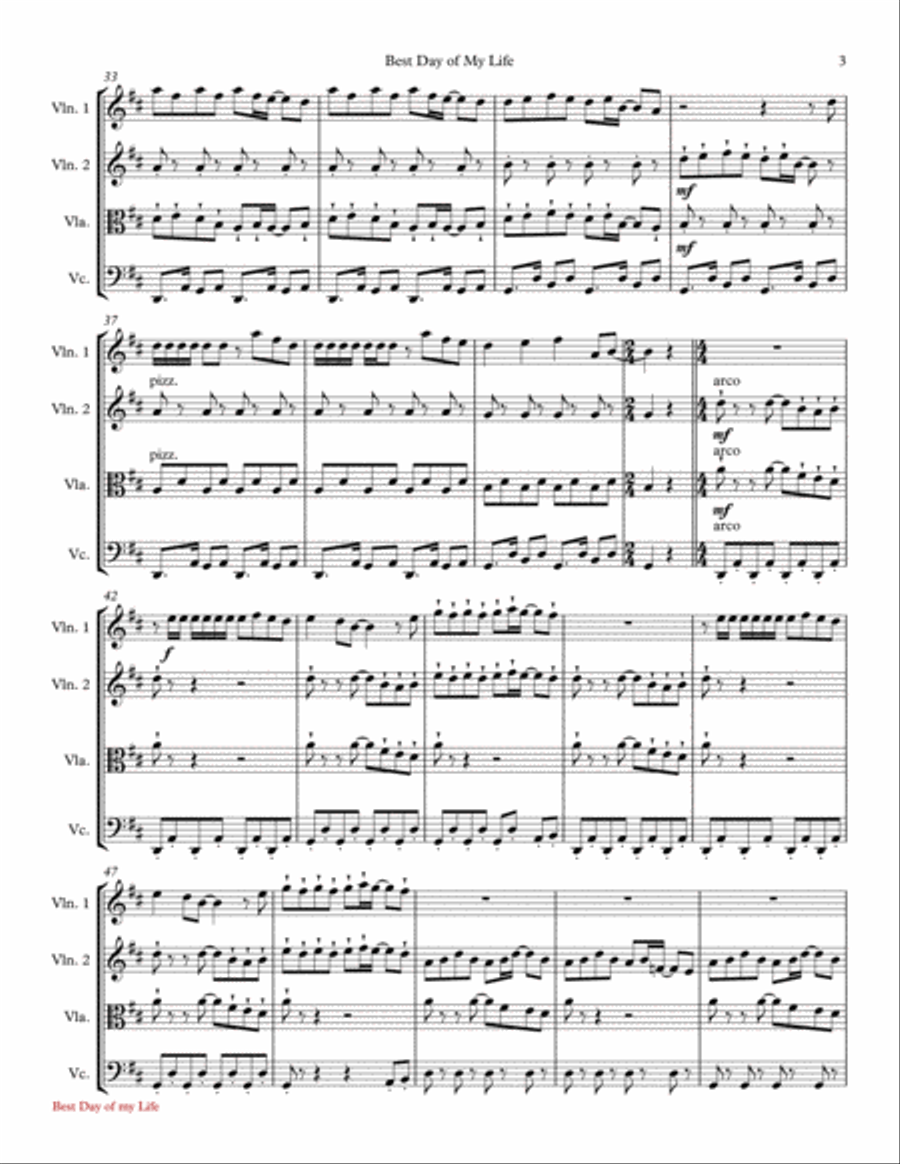 Best Day Of My Life Small Ensemble scores gallery preview page 3