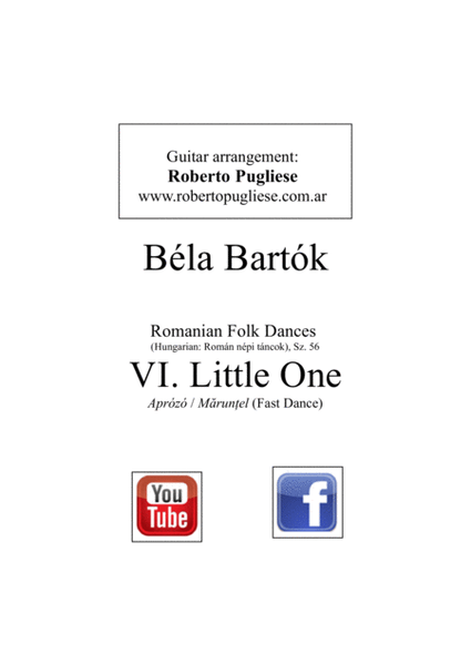 VI. Little one - Romanian Folk Dances, Sz. 56. For GUITAR CONCERT image number null