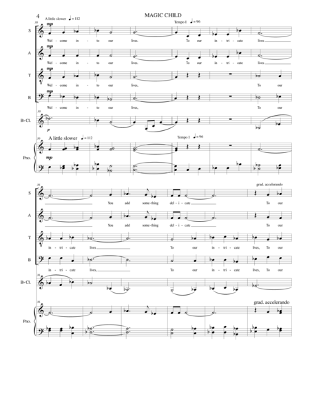 MAGIC CHILD I SATB and opt. Clarinet image number null