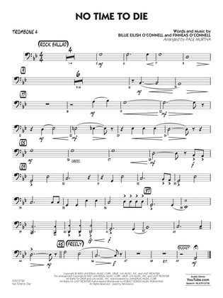 Book cover for No Time to Die (from No Time To Die) (arr. Paul Murtha) - Trombone 4