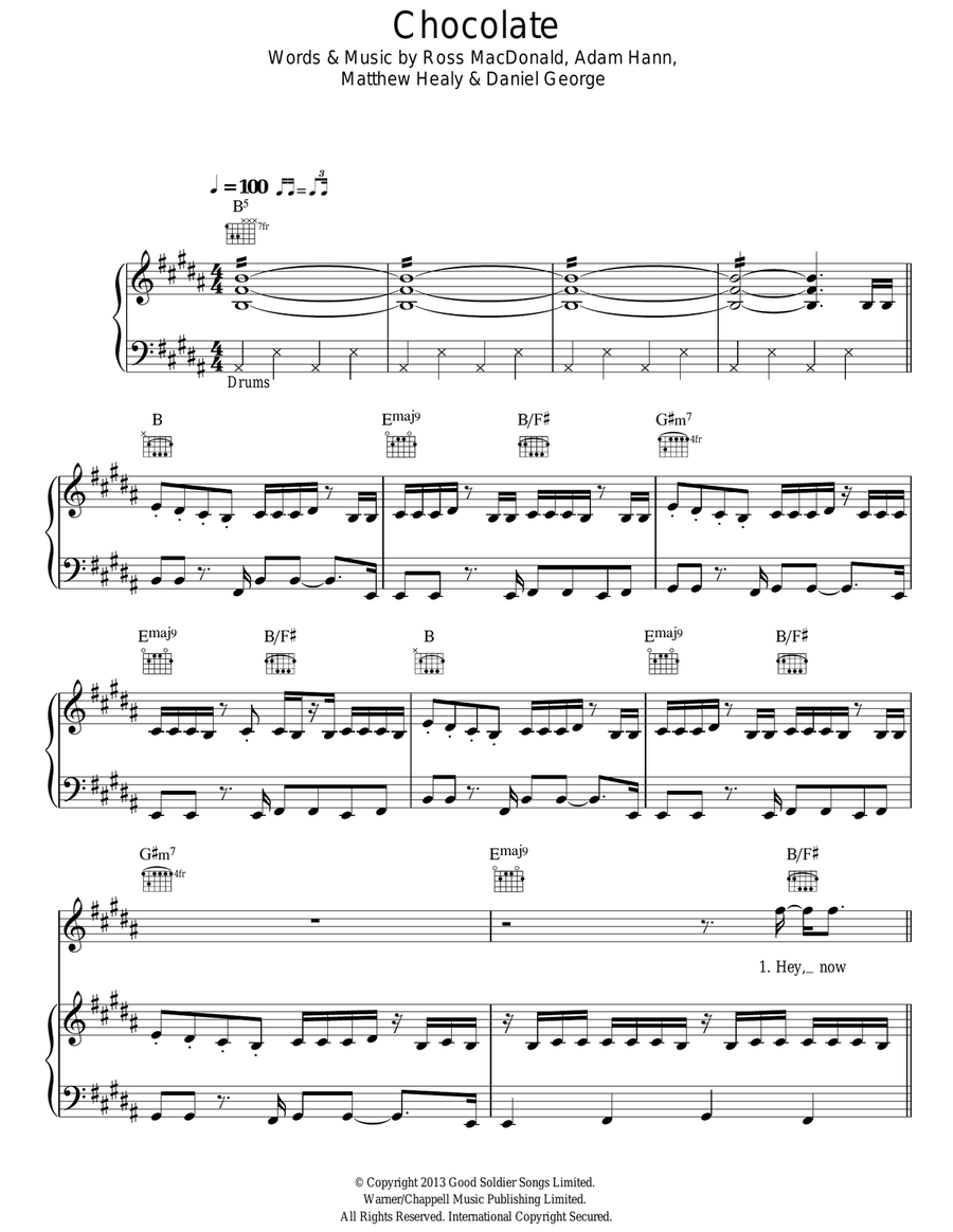 Chocolate Acoustic Guitar scores gallery preview page 1
