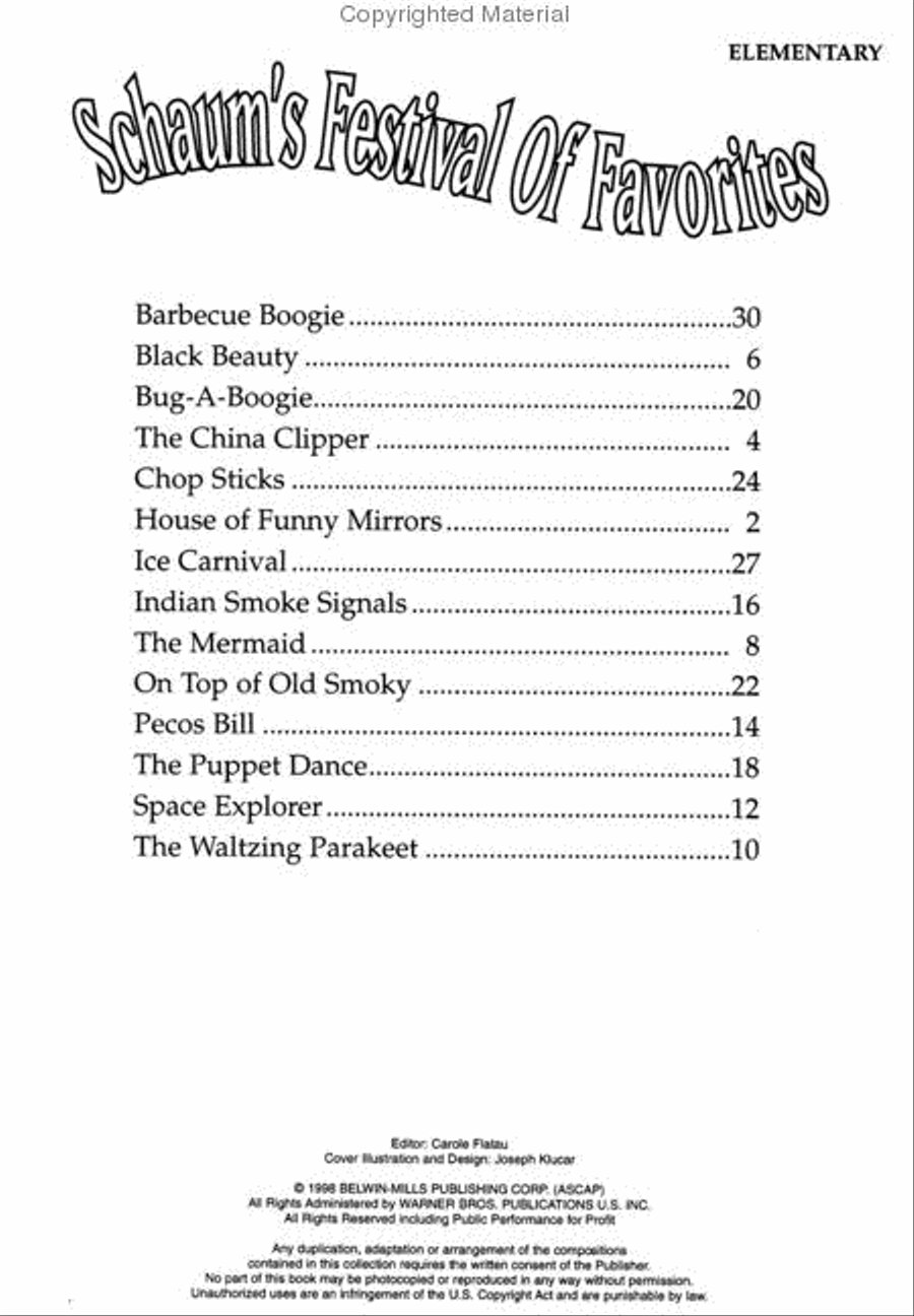 Schaum's Festival of Favorites Piano Method scores gallery preview page 2