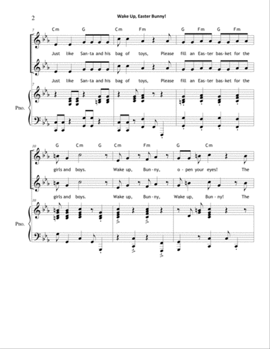 Wake Up, Easter Bunny! 2-Part scores gallery preview page 2