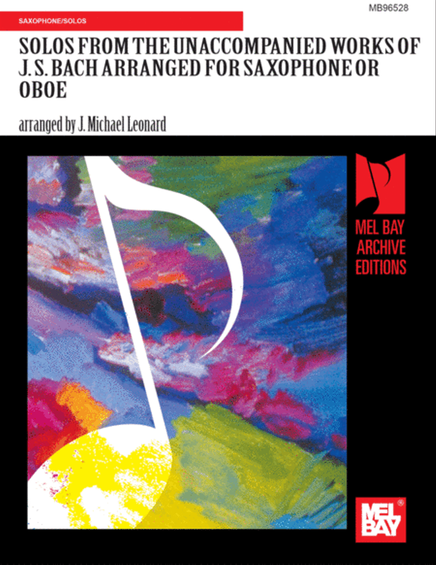 Solos from the Unaccompanied Works of J. S. Bach Saxophone Solo scores gallery preview page 1