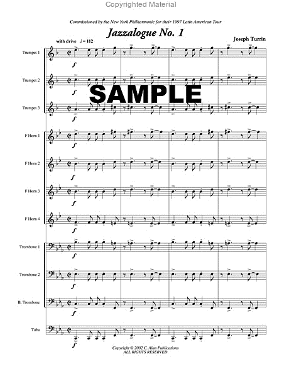 Jazzalogue No.1 Brass Ensemble scores gallery preview page 2