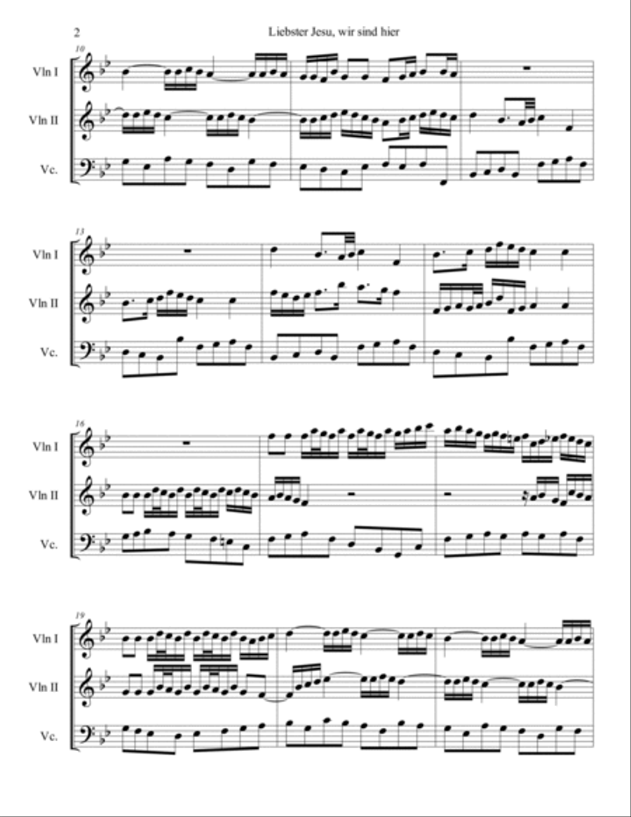 Liebster Jesu, wir sind hier (trio). BACH J.S. - BWV 754 String Trio scores gallery preview page 2