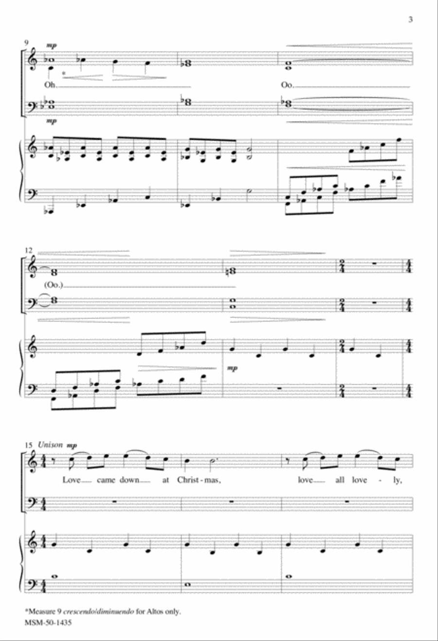 Love Came Down at Christmas 4-Part scores gallery preview page 3