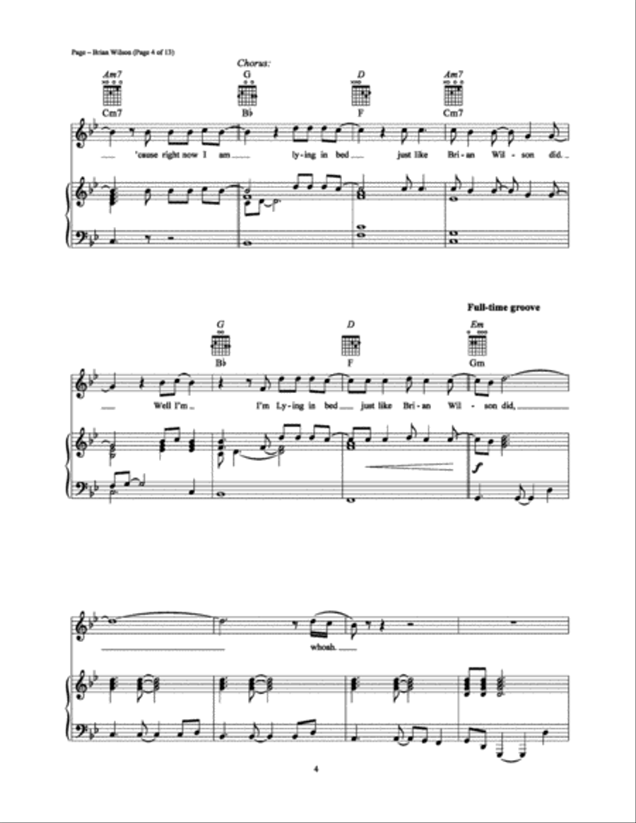 Brian Wilson Piano, Vocal, Guitar scores gallery preview page 4