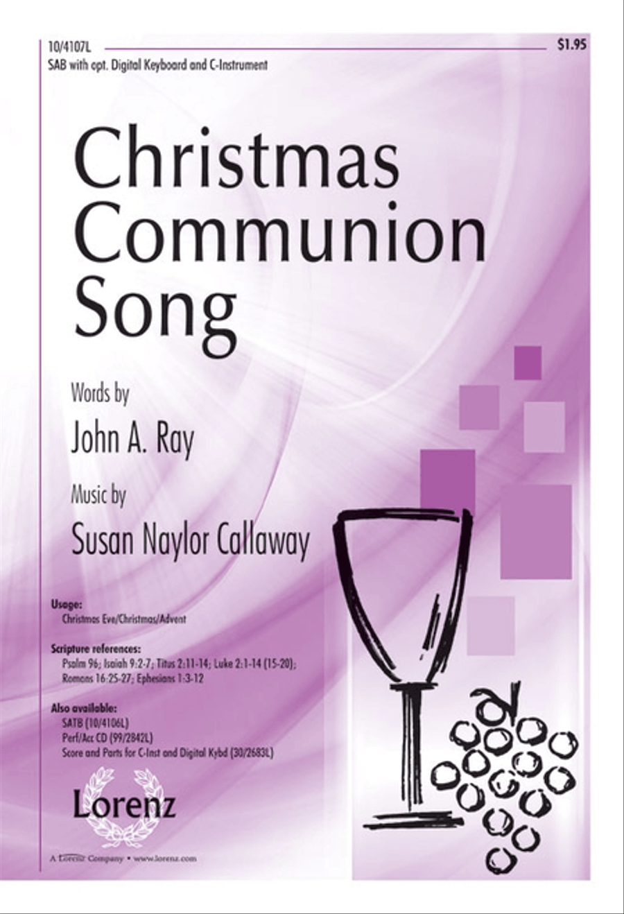 Christmas Communion Song 3-Part scores gallery preview page 1