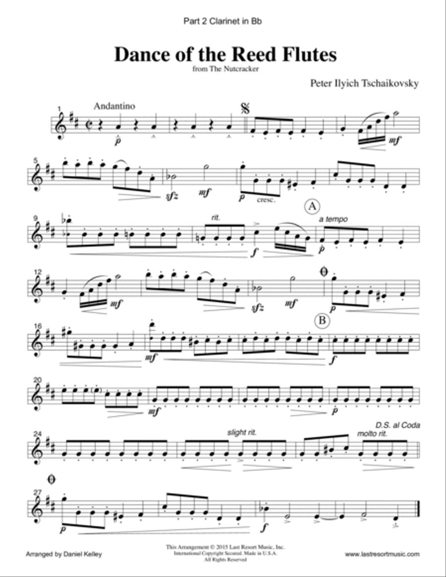 Dance of the Reed Flutes from The Nutcracker for Woodwind Trio (Flute or Oboe, Clarinet, Bassoon) Se Small Ensemble scores gallery preview page 3