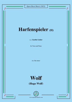 Book cover for Wolf-Harfenspieler II,in e flat minor,IHW10 No.2