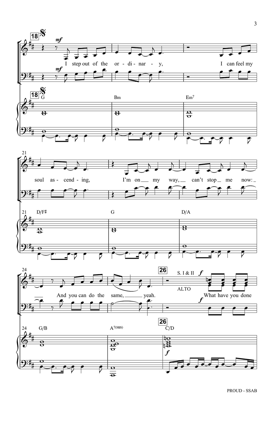 Proud (arr. Greg Gilpin) Choir scores gallery preview page 3