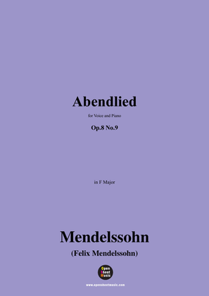 Book cover for F. Mendelssohn-Abendlied,Op.8 No.9 in F Major