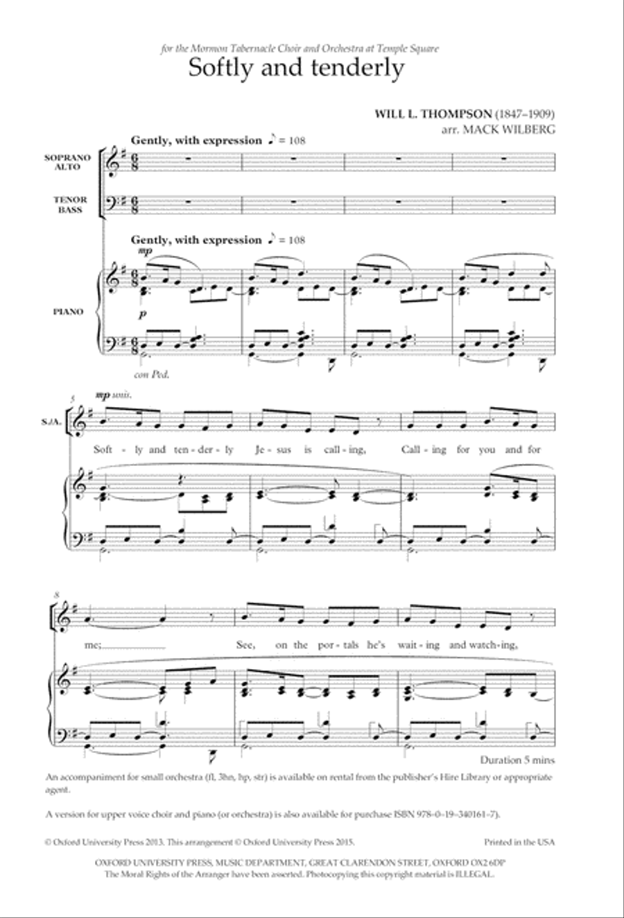 Softly and tenderly SSATB scores gallery preview page 2