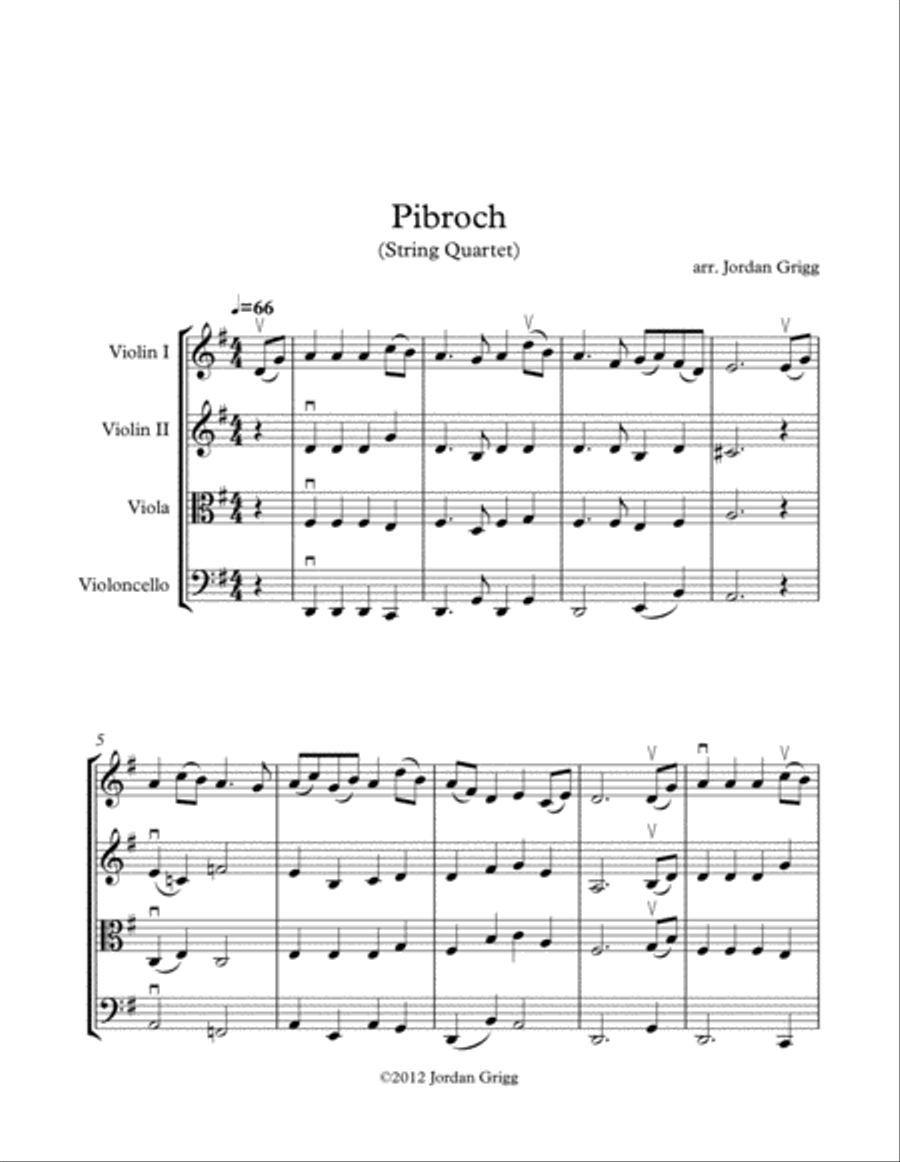 Pibroch (String Quartet) String Quartet scores gallery preview page 1