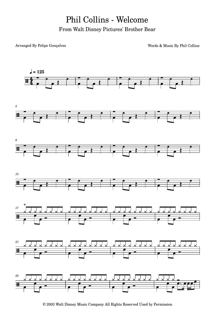 Welcome Welcome Drum Set scores gallery preview page 1
