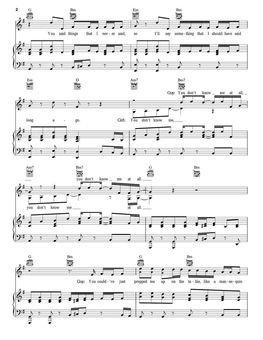You Don't Know Me Piano, Vocal, Guitar scores gallery preview page 2