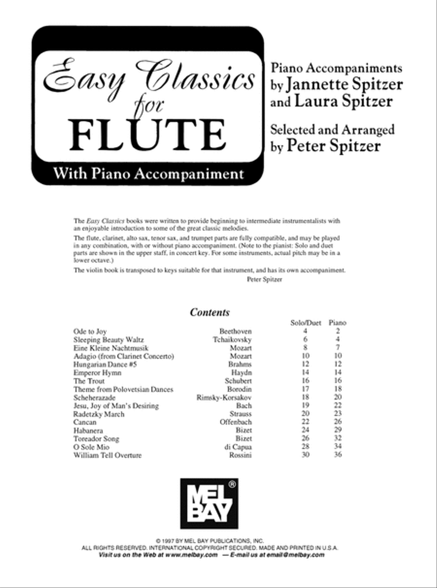 Easy Classics for Flute - with Piano Accompaniment Oboe scores gallery preview page 2