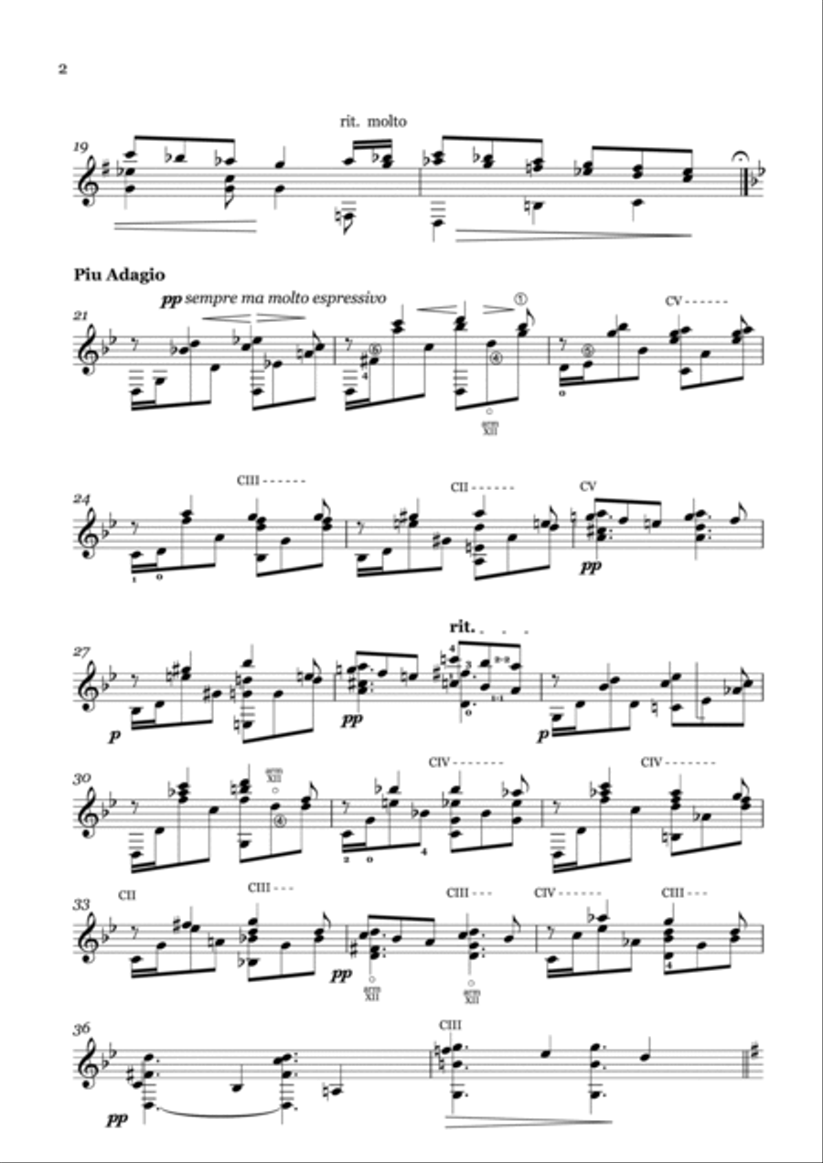 Johannes Brahms - Intermezzo Op. 117 No. 1, transcr. for guitar Classical Guitar scores gallery preview page 2