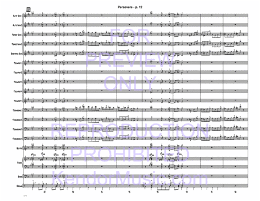 Persevere (Full Score) Jazz Ensemble scores gallery preview page 13
