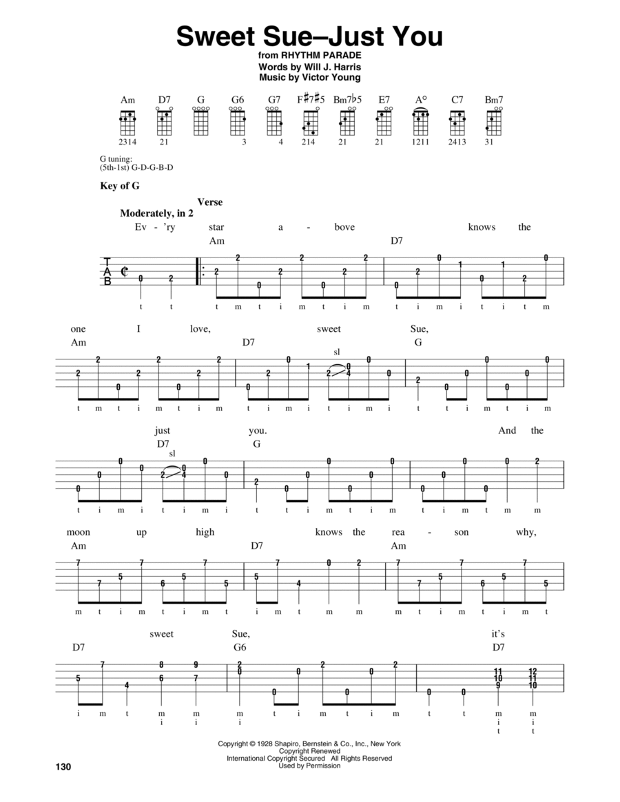 Sweet Sue-Just You Banjo scores gallery preview page 1