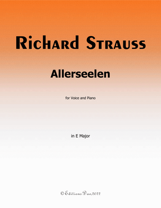 Allerseelen, by Richard Strauss, in E Major