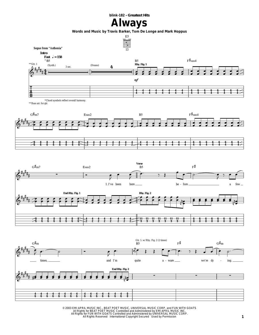 Always Electric Guitar scores gallery preview page 1