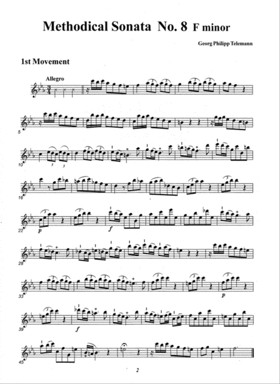 Methodical Sonata No. 8 in F minor Methodical Sonata No. 8 in F minor Alto Recorder scores gallery preview page 3