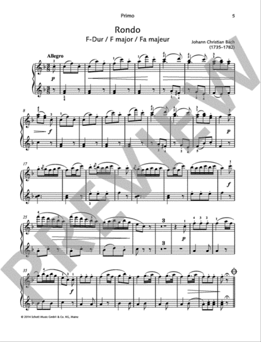 Piano Duets: 50 Original Pieces from 3 Centuries 1 Piano, 4-Hands scores gallery preview page 3
